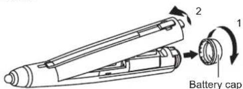 SHARP PN60TW3A - Inserting the battery - 1