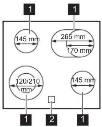 AEG KOMBI B 302 P - Indeling kookplaat - 1