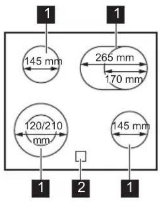 AEG KOMBI B 302 P - Cooking surface layout - 1