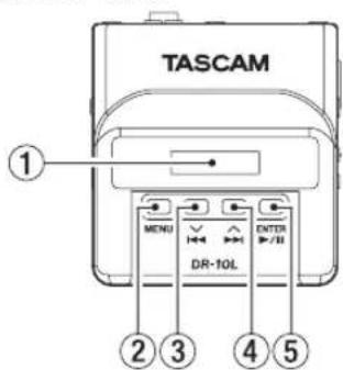 TASCAM DR10L - Nombres y unidades de las partes - 1