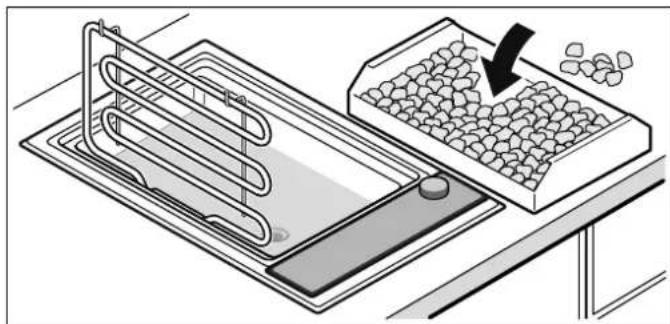 BOSCH PKU375CA1E - Filling with water and lava stones - 2
