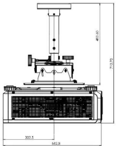 BENQ LU9915 - Dimensioni montaggio a soffitto (CMG6) - 2
