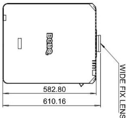 BENQ LU9915 - Dimensioni obiettivo ottico - 2