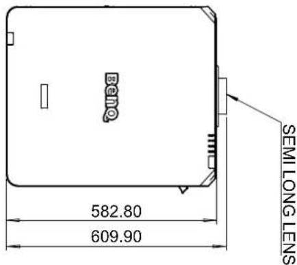 BENQ LU9915 - Optionale Objektivabmessungen - 7