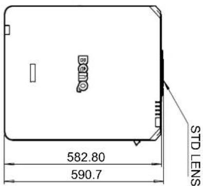 BENQ LU9915 - Optionale Objektivabmessungen - 3
