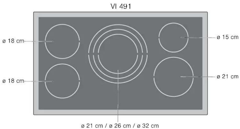 GAGGENAU VI 461 110 - Automatische Topferkennung auf Zweikreis- oder Dreikreis-Kochstellen - 2