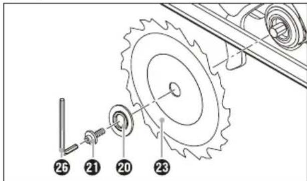 PARKSIDE PHKSA 20Li A2 - Fitting/changing the saw blade - 1