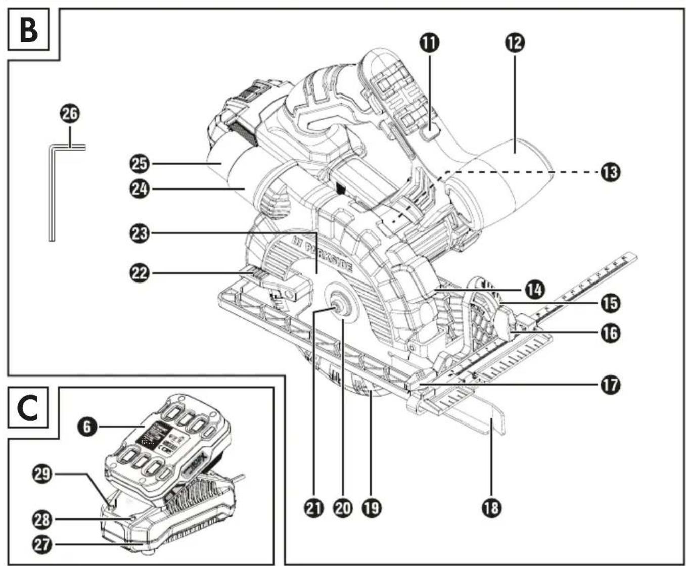 PARKSIDE PHKSA 20Li A2 - SCIE CIRCULAIRE SANS FIL - 2