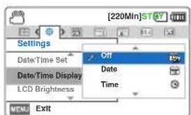 SAMSUNG HMXF900BP - Date/Time Display - 2