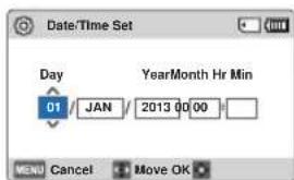 SAMSUNG HMXF900BP - Date/Time Set - 2
