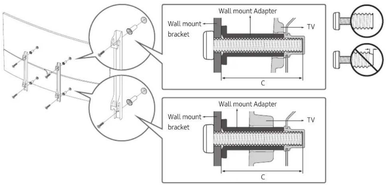 SAMSUNG QE65Q8CAMT - Mounting the TV on a wall - 2