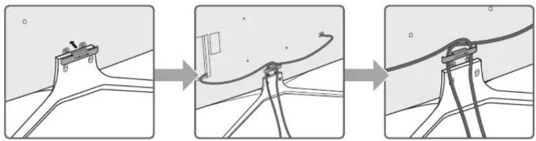 SAMSUNG UE43M5575AU - Organização dos cabos com o guia para cabos - 1