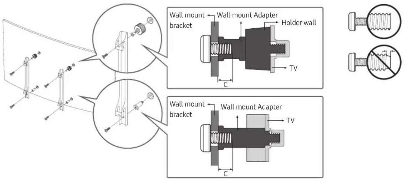SAMSUNG UE49MU9005T - Mounting the TV on a wall - 2