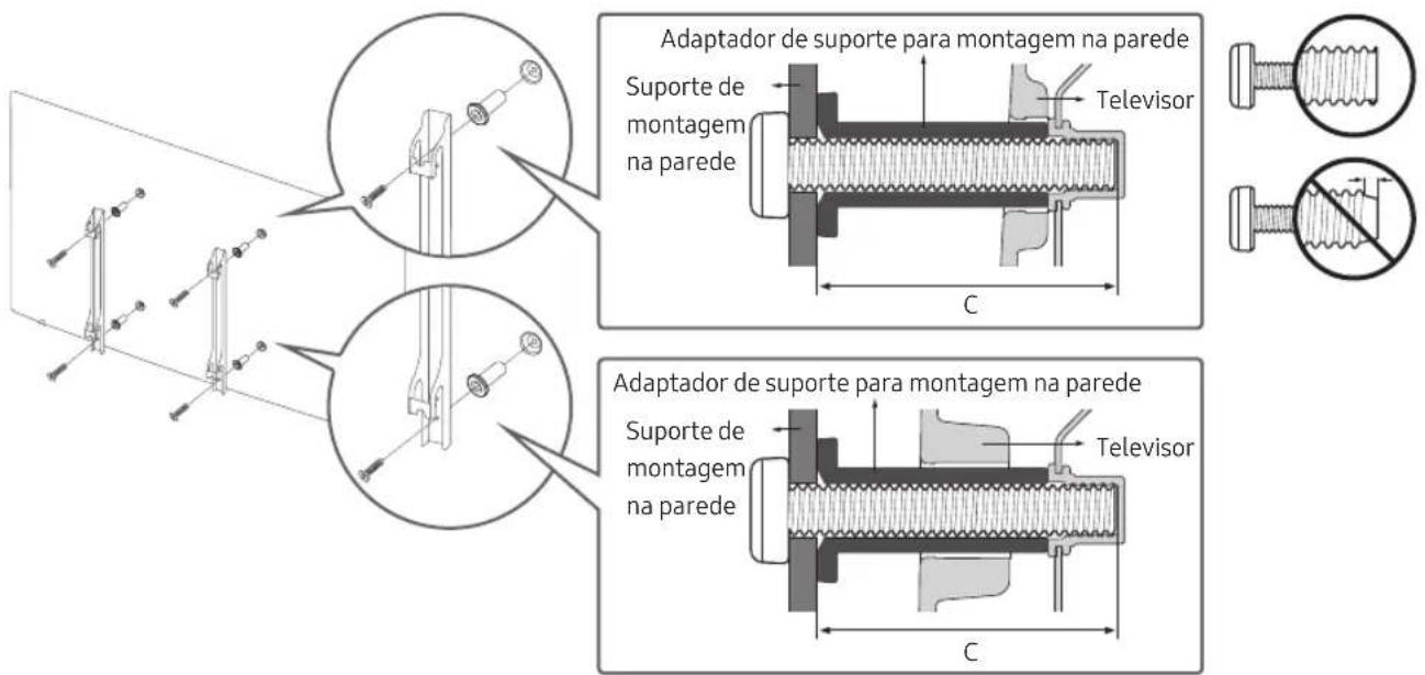 SAMSUNG UE49MU6455U - Montagem do televisor numa parede - 2