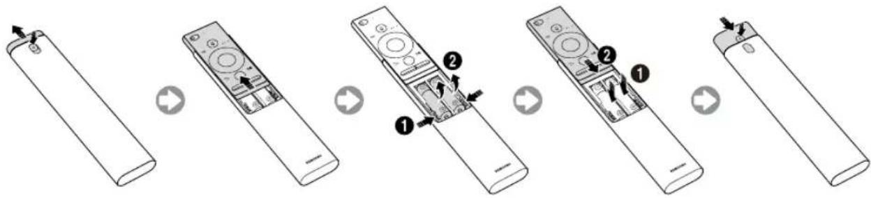 SAMSUNG UE49MU6455U - Installing batteries into the Samsung Smart Remote - 1