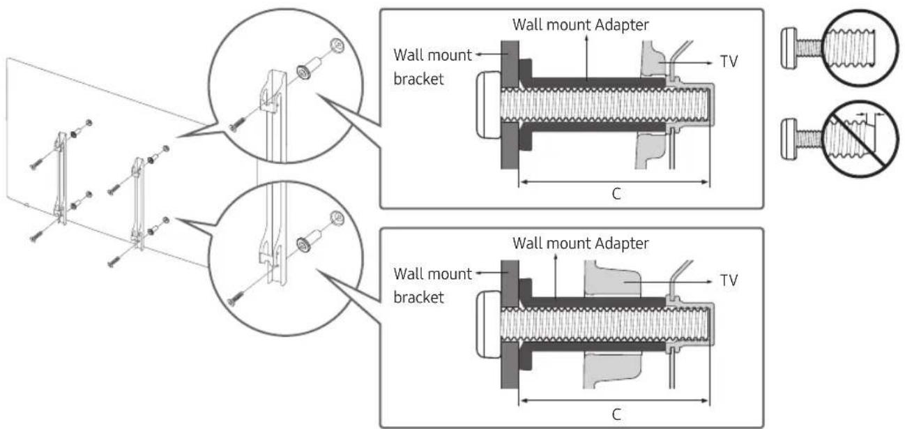 SAMSUNG UE49MU6455U - Mounting the TV on a wall - 2
