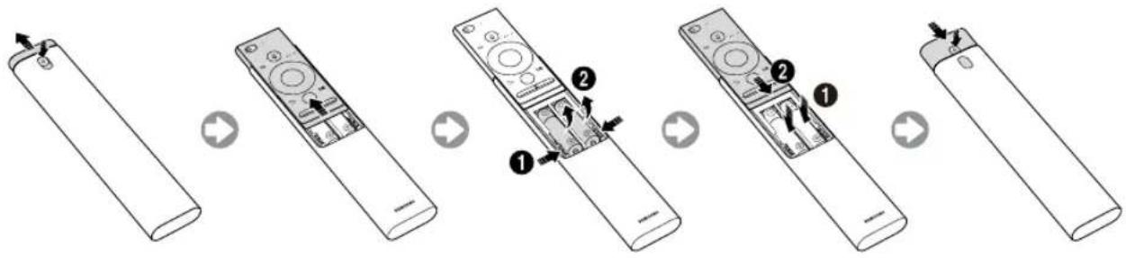 SAMSUNG UE49MU6455U - Mise en place des piles dans la Samsung Smart Remote - 1