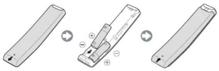 SAMSUNG UE65MU7005T - Instalación de las pilas en el Samsung Smart Remote - 1