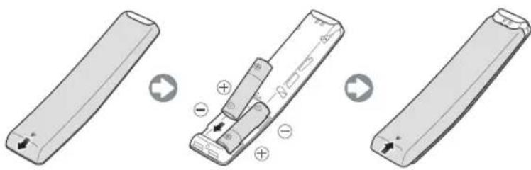 SAMSUNG UE65MU7005T - Installing batteries into the Samsung Smart Remote - 1