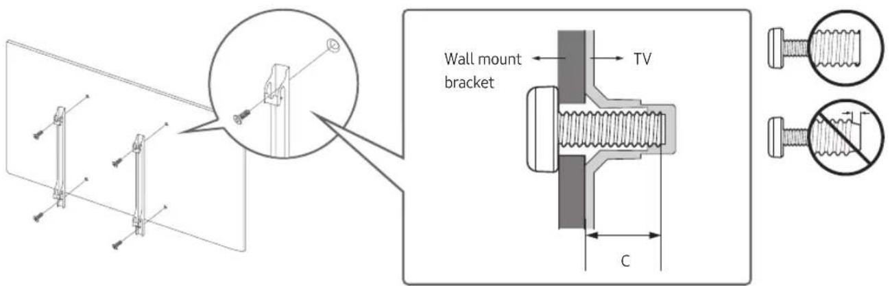 SAMSUNG UE65MU6195U - Mounting the TV on a wall - 2