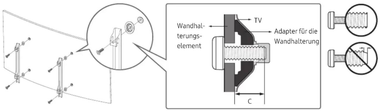 SAMSUNG UE55MU6275U - Montieren des Geräts an der Wand - 2