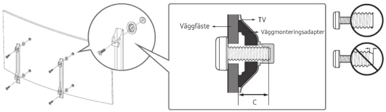 SAMSUNG UE55MU6275U - Montera TV:n på en vägg - 2
