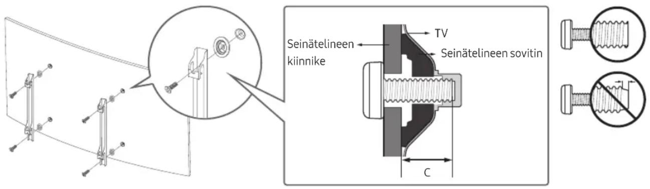 SAMSUNG UE55MU6275U - Television asentaminen seinälle - 2