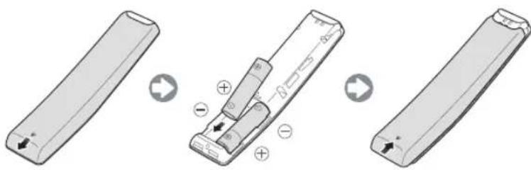 SAMSUNG UE55MU6275U - Installing batteries into the Samsung Smart Remote - 1