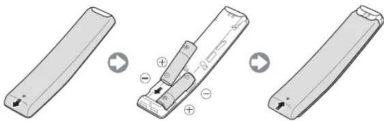 SAMSUNG UE55MU6275U - Samsung Smart Remoten paristojen asentaminen - 1