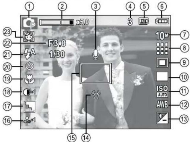 SAMSUNG D1070 - Indications de l'écran LCD - 1