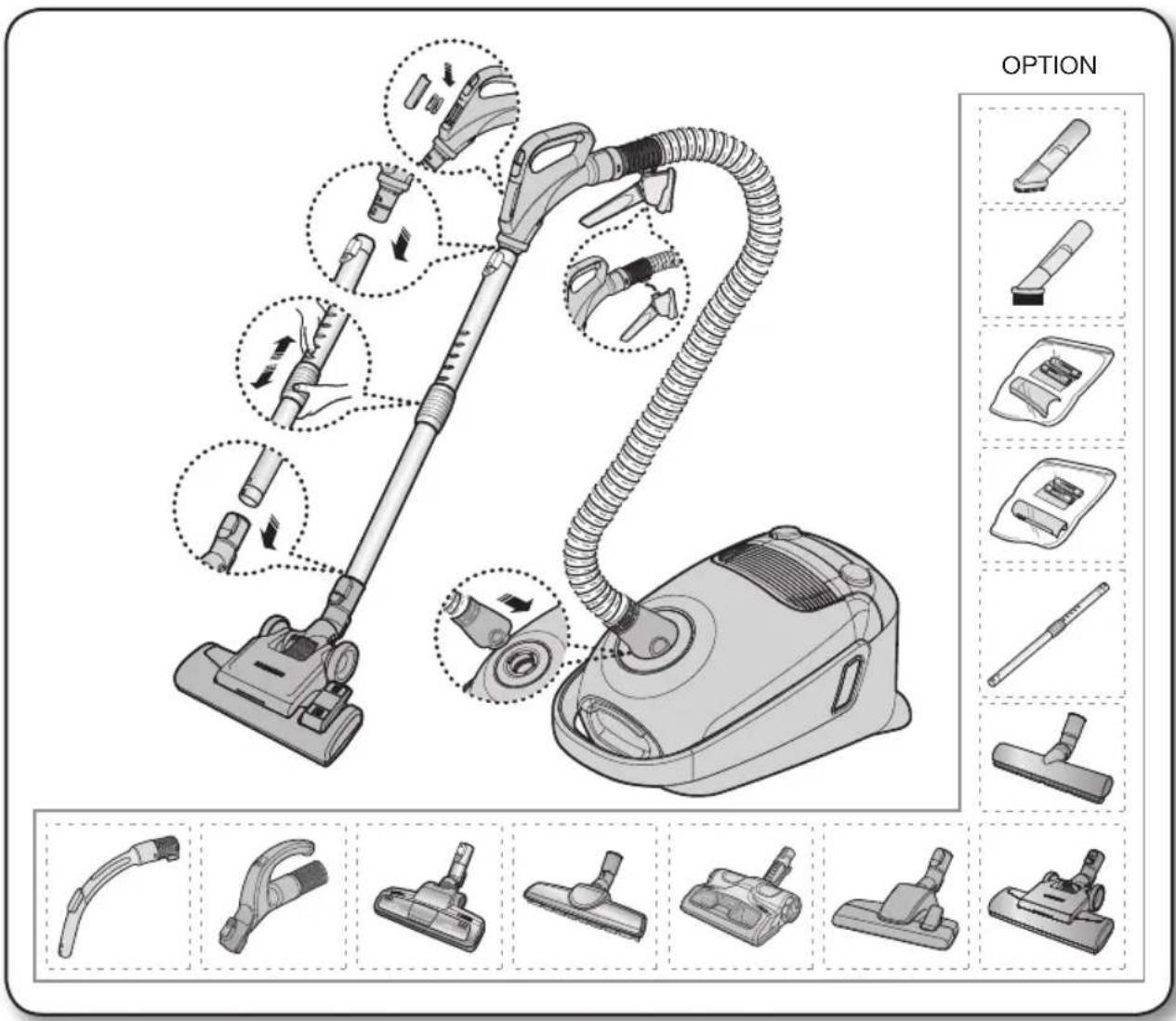 SAMSUNG SC21F60JD - assembling the cleaner - 1