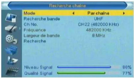 Lenson LT 7100 - Recherche manuelle des chaînes - 1