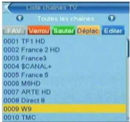 Lenson LT 7100 - Liste des chaînes TV - 1