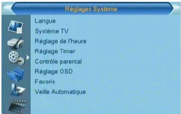 Lenson LT 7100 - Menu réglages système - 1