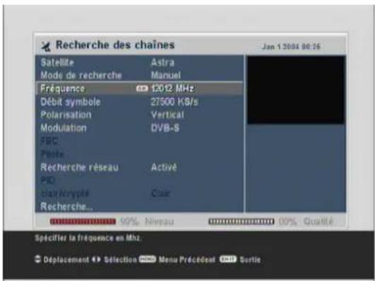 Lenson LD 9500 - Recherche des chaînes d'un transpondeur donné - 1