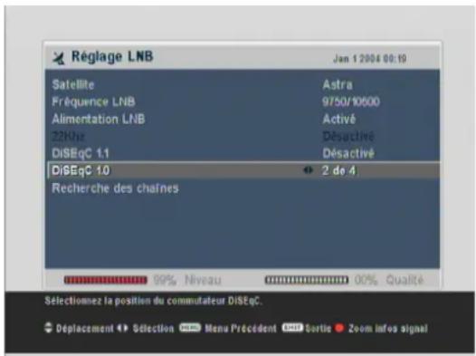 Lenson LD 9500 - Configuration DiSEqC pour la réception de plusieurs satellites - 1