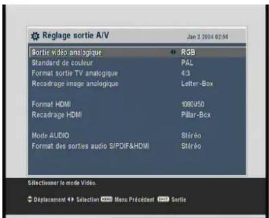 Lenson LD 9500 - Réglage sortie AV - 1