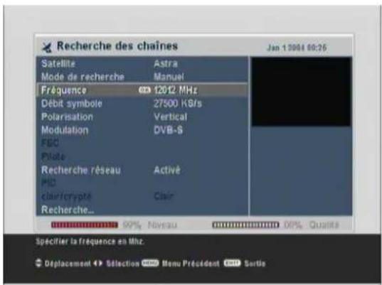 Lenson LD 9500 - Recherche d'une chaîne d'un transpondeur - 1
