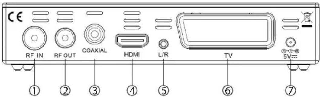 Sunstech DTB4660HDBK - Rear Panel - 1