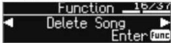 ROLAND FP60 - Appuyez sur le bouton [Function], puis utilisez les boutons [][] pour selectionner « Delete Song » - 1