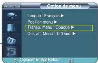 SAMSUNG SPH800BE - Réglage de la Transp. menu - 7