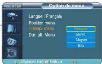 SAMSUNG SPH800BE - Réglage de la Transp. menu - 8