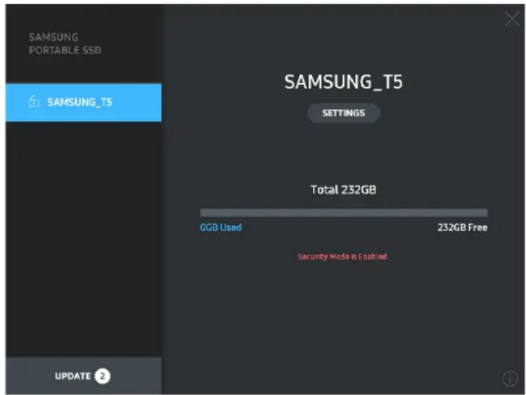 SAMSUNG MUPA250B - Utilisation du T5 - 3