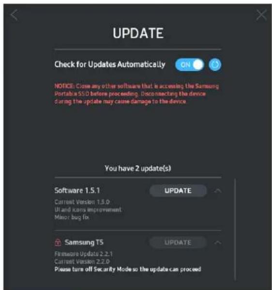 SAMSUNG MUPA250B - Page de mise à jour - 2