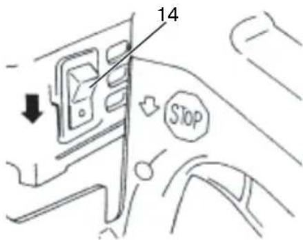 HITACHI CS 33EB - Arrêt de la tronçonneuse (Fig. 13) - 1