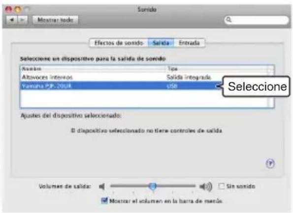 YAMAHA PJP20UR - Selezione "Yamaha PJP-20UR" de la lista de dispositivos. - 1