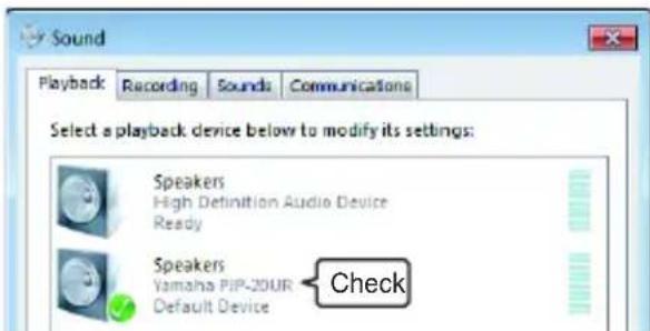 YAMAHA PJP20UR - Make sure this unit is set to "Default Device". - 1