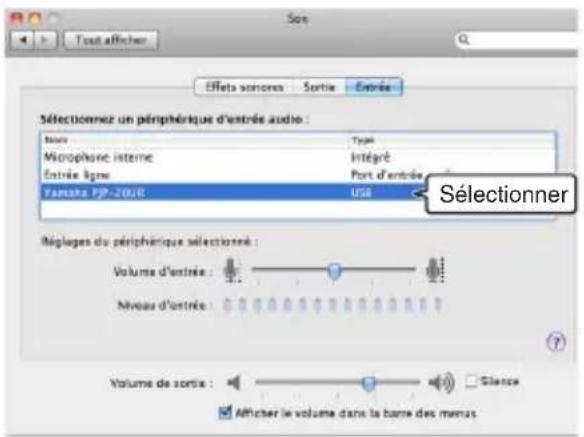 YAMAHA PJP20UR - Sélectionnez "Yamaha PJP20UR" dans la liste des périphériques audio. - 1