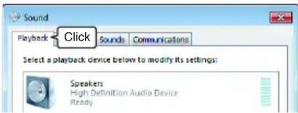YAMAHA PJP20UR - Click the "Playback" tab. - 1