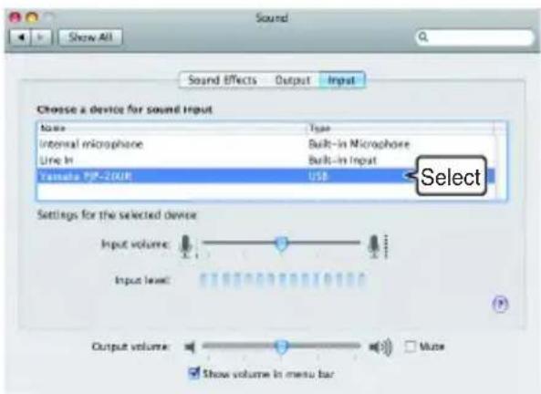 YAMAHA PJP20UR - Select "Yamaha PJP-20UR" from the device list. - 1